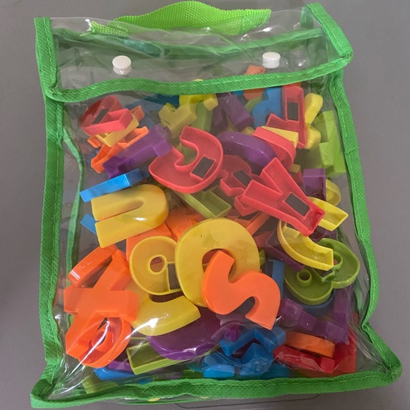 Magnetic Letters Numbers Symbols Educational Homeschool Lot Of 112 Carry Case - Picture 5 of 6